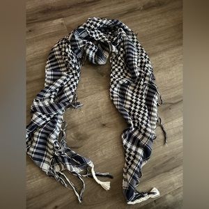 Dark blue plaid scarf